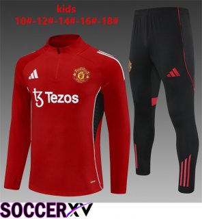 Manchester United Kids kit Training Tracksuit Red 2025/2026