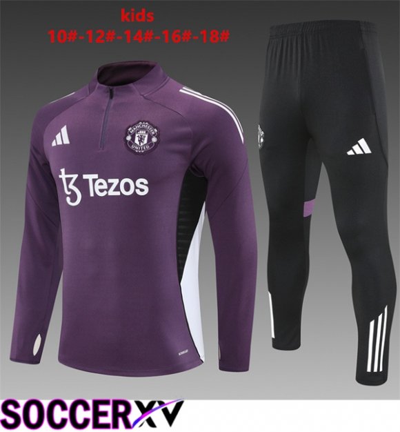 Manchester United Kids kit Training Tracksuit Purple 2025/2026