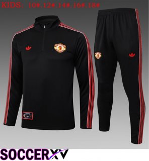 Manchester United Kids kit Training Tracksuit Black 2025/2026