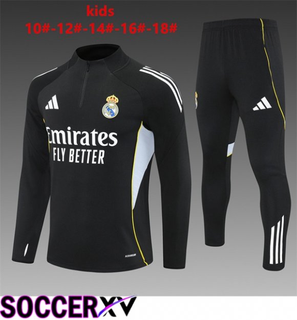 Real Madrid Kids kit Training Tracksuit Black 2025/2026