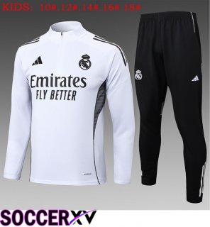 Real Madrid Kids kit Training Tracksuit White 2025/2026