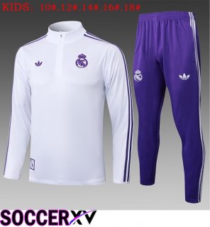 Real Madrid Kids kit Training Tracksuit White 2025/2026