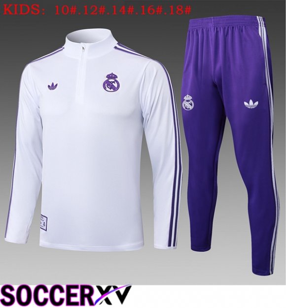 Real Madrid Kids kit Training Tracksuit White 2025/2026