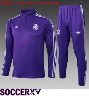 Real Madrid Kids kit Training Tracksuit Purple 2025/2026