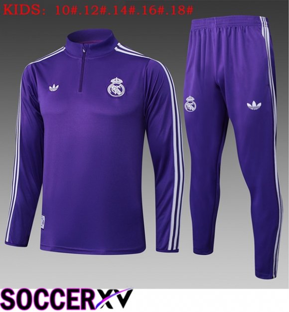 Real Madrid Kids kit Training Tracksuit Purple 2025/2026