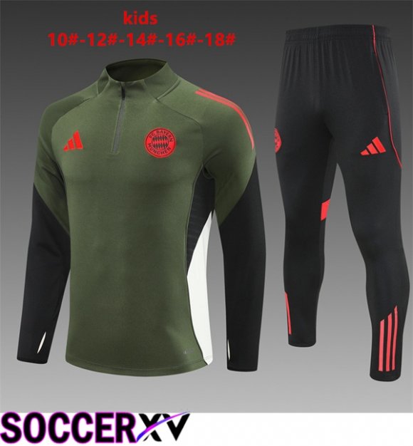 Bayern Munich Kids kit Training Tracksuit Green 2025/2026