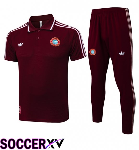 Bayern Munich Soccer Polo + Training Pants Brown 2025/2026