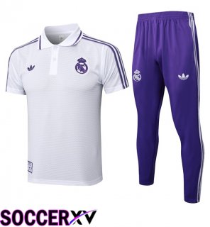 Real Madrid Soccer Polo + Training Pants White 2025/2026