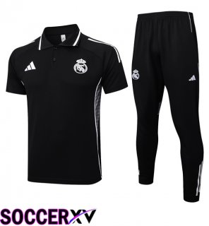 Real Madrid Soccer Polo + Training Pants Black 2025/2026