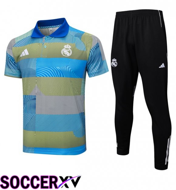 Real Madrid Soccer Polo + Training Pants Blue 2025/2026