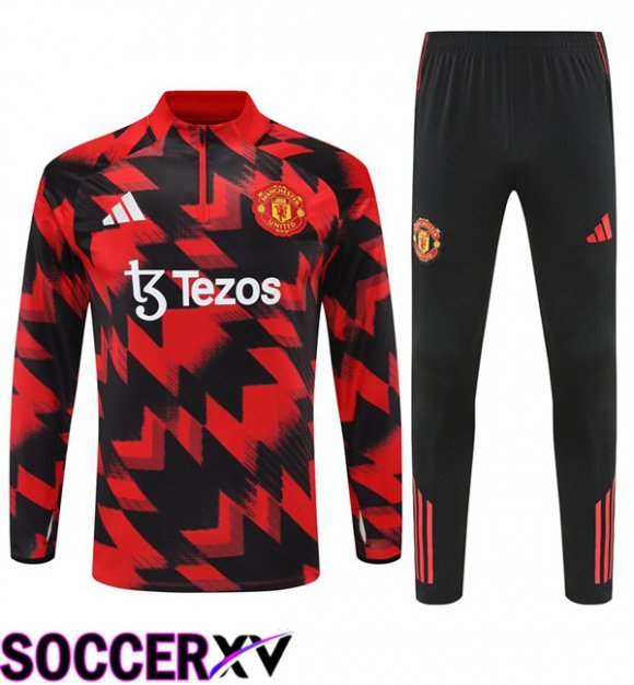 Manchester United kit Training Tracksuit Red Black 2025/2026