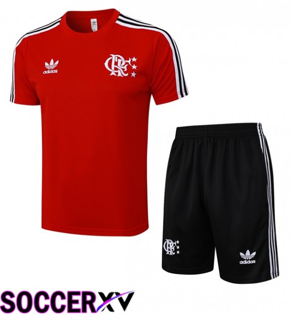 Flamengo kit Training T Shirt + Shorts Red 2025/2026