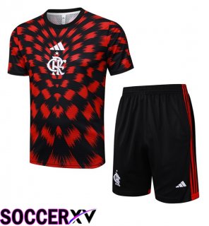 Flamengo kit Training T Shirt + Shorts Red Black 2025/2026