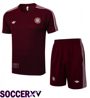 Bayern Munich kit Training T Shirt + Shorts Red 2025/2026