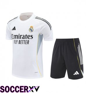 Real Madrid kit Training T Shirt + Shorts White 2025/2026