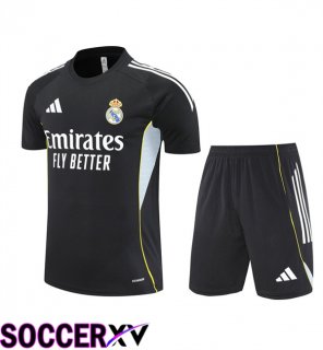 Real Madrid kit Training T Shirt + Shorts Black 2025/2026