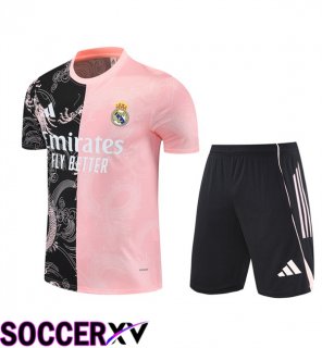 Real Madrid kit Training T Shirt + Shorts Black Pink 2025/2026