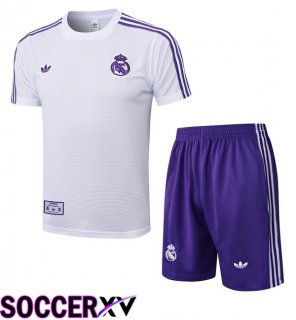 Real Madrid kit Training T Shirt + Shorts White 2025/2026