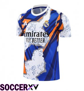 Real Madrid Training T Shirt White Blue 2025/2026