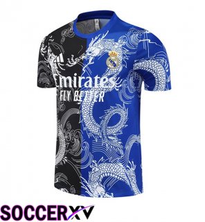 Real Madrid Training T Shirt Black Blue 2025/2026