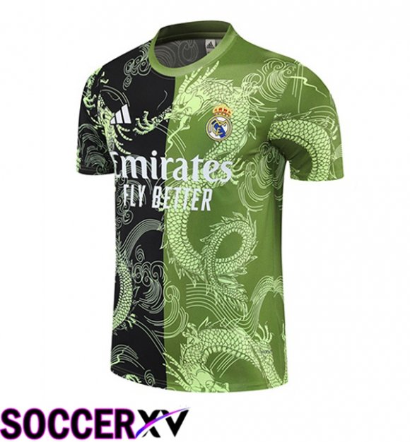 Real Madrid Training T Shirt Black Green 2025/2026