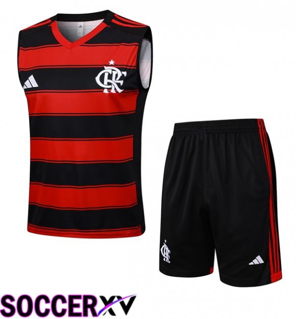 Flamengo Gilet Soccer + Shorts Red Black 2025/2026