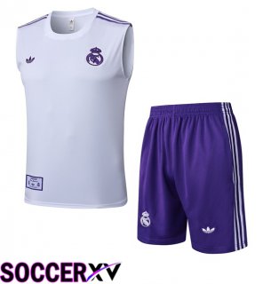 Real Madrid Gilet Soccer + Shorts White 2025/2026