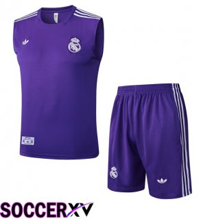 Real Madrid Gilet Soccer + Shorts Purple 2025/2026