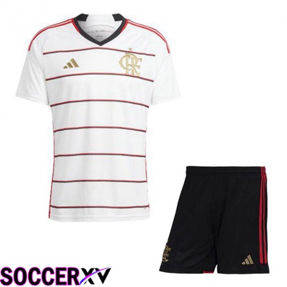 Flamengo Kids Soccer Jersey Away White 2023/2024