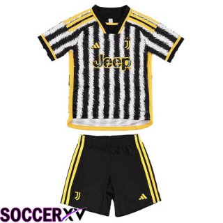 Juventus Kids Soccer Jersey Home Black White 2023/2024