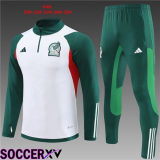 Mexico Kids Training Tracksuit Suit White 2023/2024