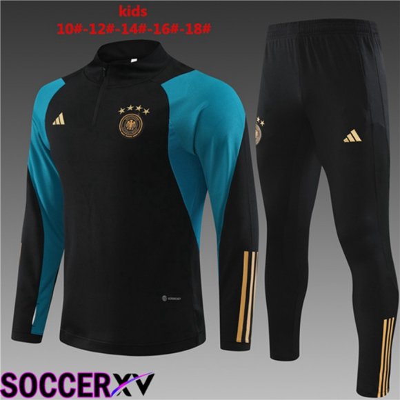 Germany Kids Training Tracksuit Suit Black 2023/2024