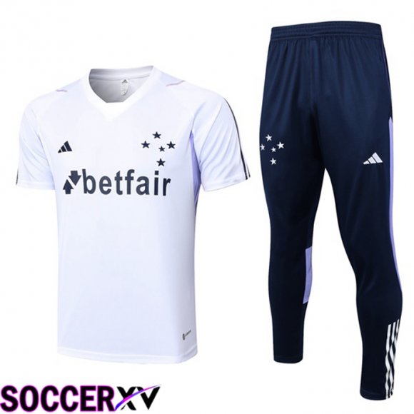 Cruzeiro EC Training T Shirt + Pants White 2023/2024