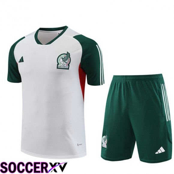 Mexico Training T Shirt + Shorts White 2023/2024