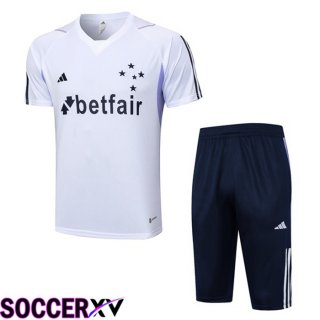 Cruzeiro EC Training T Shirt + Shorts White 2023/2024