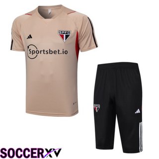 Sao Paulo FC Training T Shirt + Shorts Brown 2023/2024