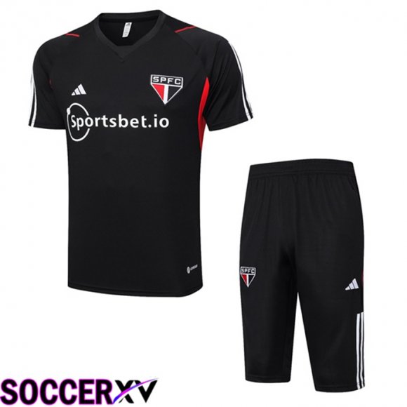 Sao Paulo FC Training T Shirt + Shorts Black 2023/2024