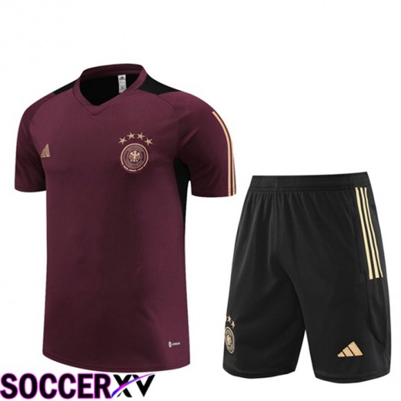 Germany Training T Shirt + Shorts Red 2023/2024