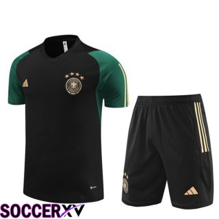 Germany Training T Shirt + Shorts Black 2023/2024