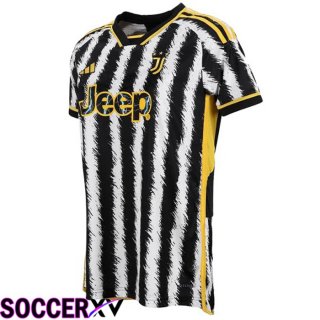 Juventus Womens Soccer Jersey Home Black White 2023/2024