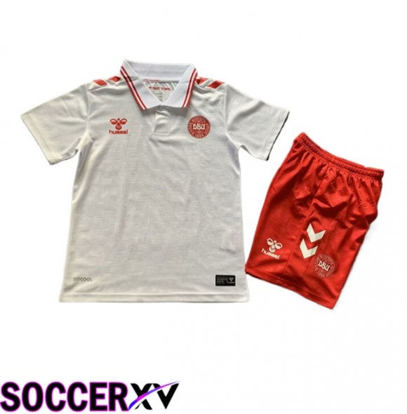 Denmark Kids Away Soccer Jersey 2024/2025