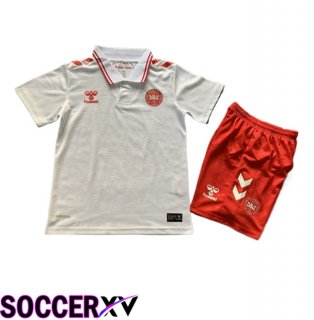 Denmark Kids Away Soccer Jersey UEFA Euro 2024