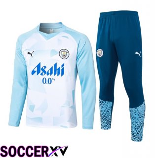 Manchester City kit Training Tracksuit White Blue 2024/2025