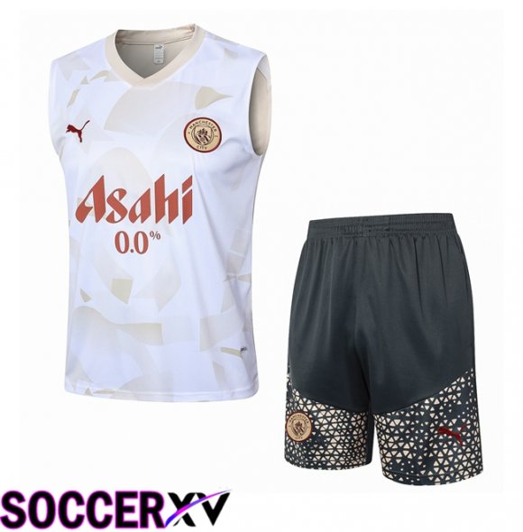 Manchester City Soccer Vest + Shorts White 2024/2025