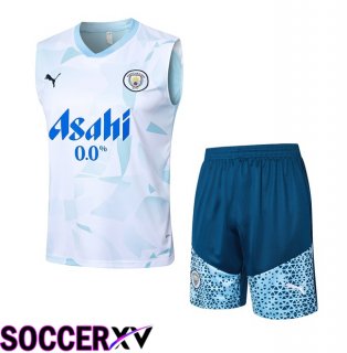 Manchester City Soccer Vest + Shorts Blue White 2024/2025