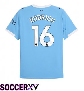 Manchester City (Rodrigo 16) Home Soccer Jersey Blue 2025/2026
