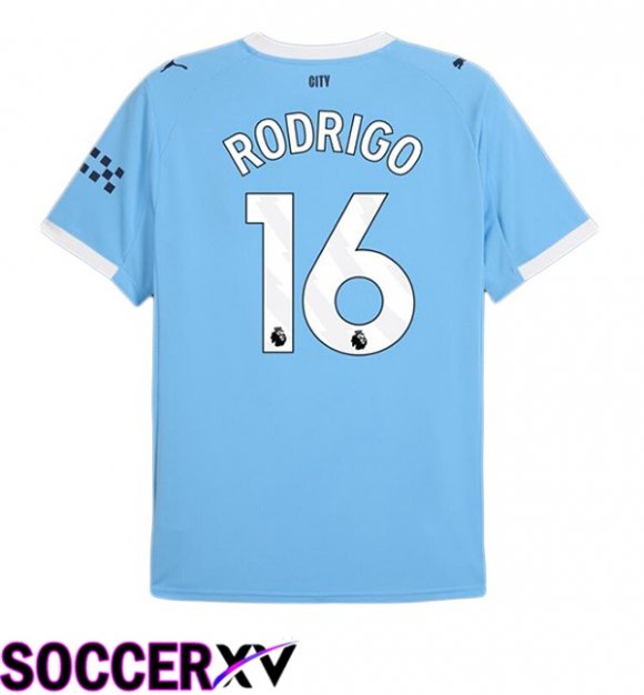 Manchester City (Rodrigo 16) Home Soccer Jersey Blue 2025/2026