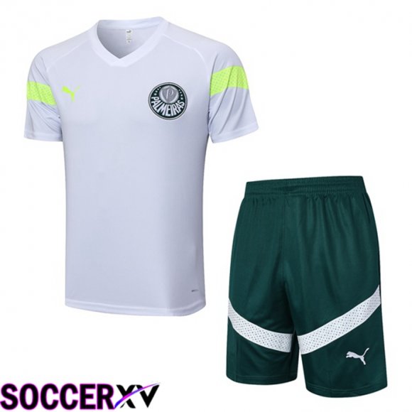 Palmeiras Training T Shirt + Shorts White 2023/2024