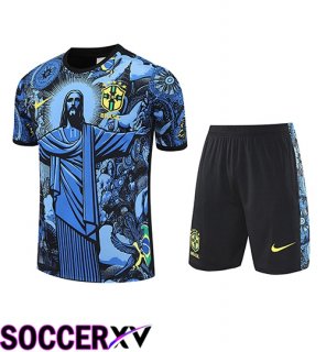 Brazil Kids kit Training T Shirt Blue/Black 2025/2026