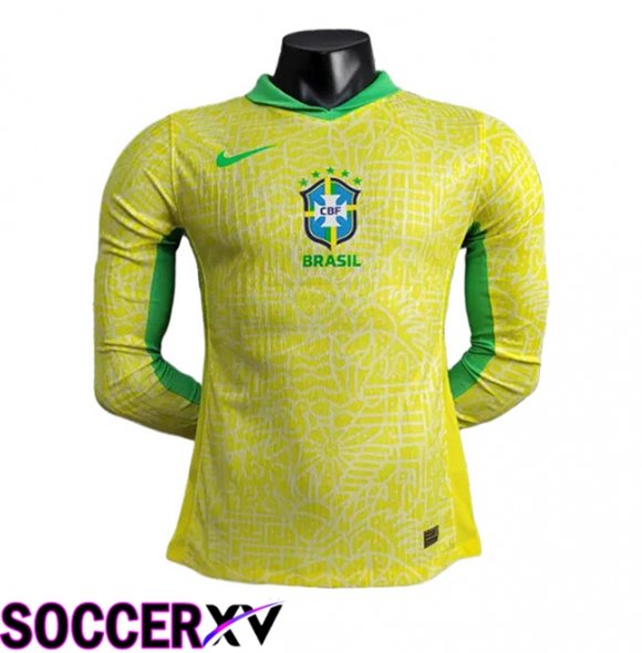 Brazil Home Soccer Jersey Long Sleeve 2024/2025